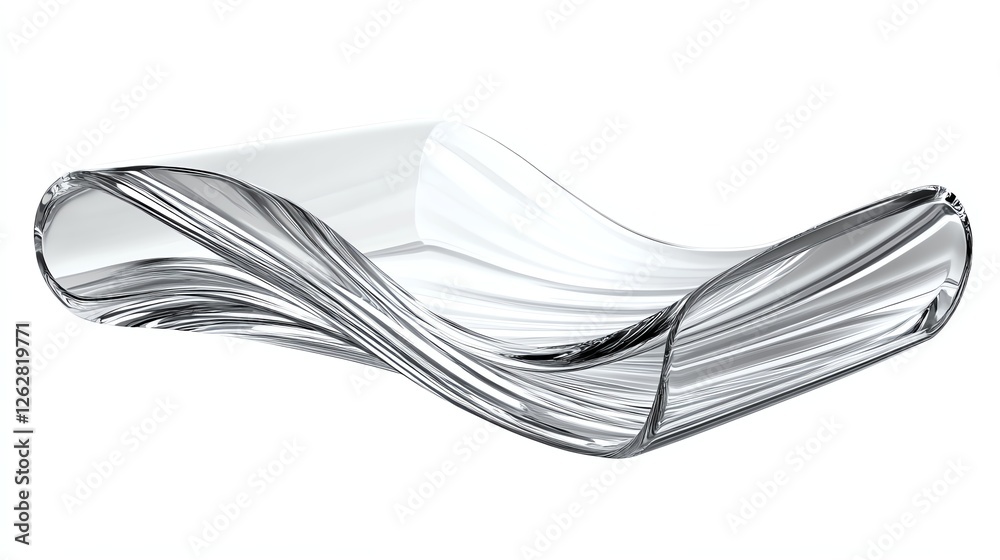 Stylish glass serving dish, elegant design on a white isolated background. Stylish glass serving dish, elegant design on a white isolated background.
