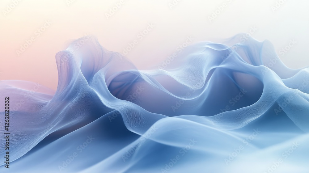 Fototapeta premium Abstract blue wave pattern flowing seamlessly across the frame