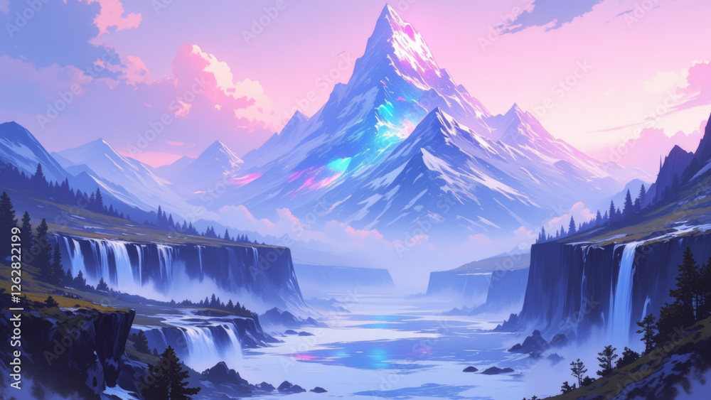 Obraz premium anime wallpaper surreal illustration background..