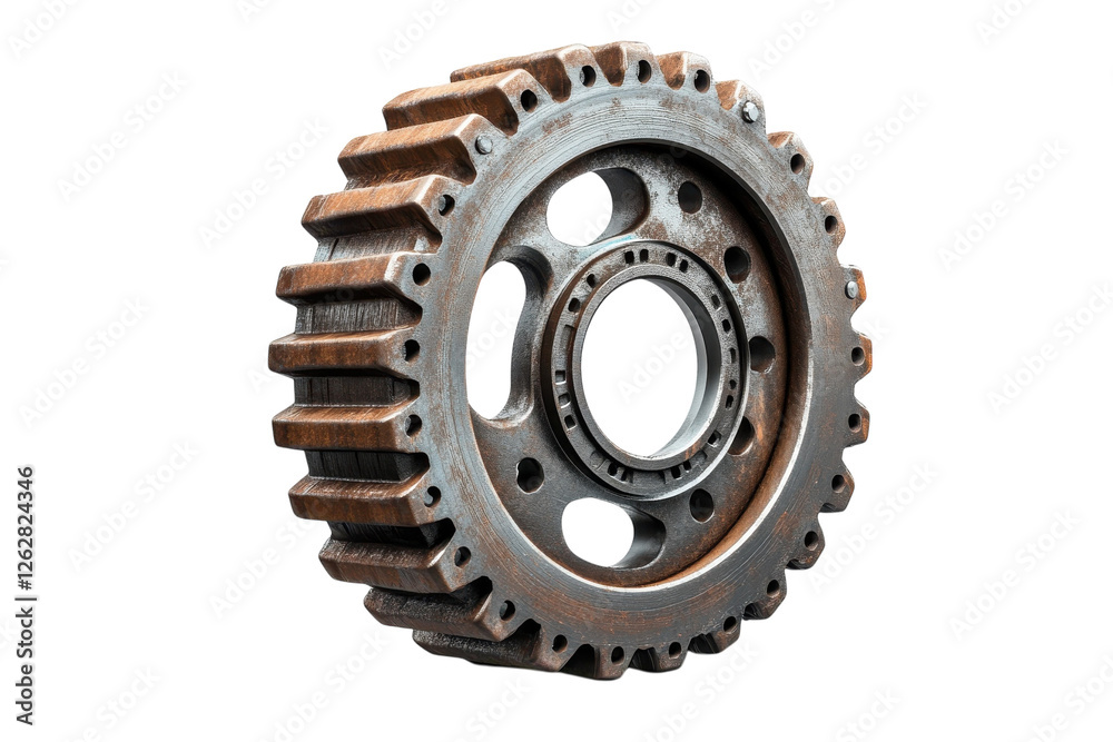 Industrial Gear Wheel from Heavy Machinery Isolated on Transparent Background Industrial Gear Wheel from Heavy Machinery Isolated on Transparent Background