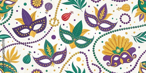 Mardi Gras Fashion Photography: Colorful Costumes, Beads, Masks, Social Media Grid