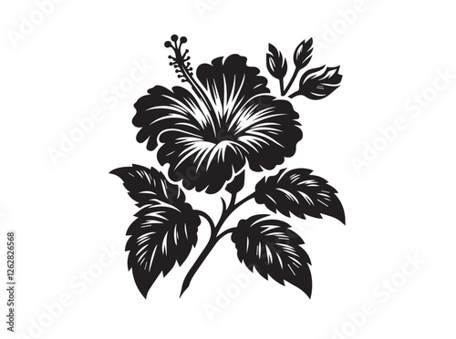 Hibiscus Silhouette Vector Art