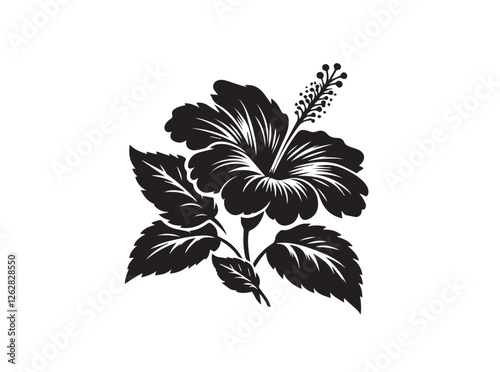 Hibiscus Silhouette Vector Art