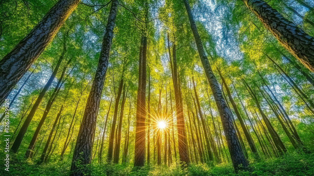 Fototapeta premium Morning sunlight in the forest