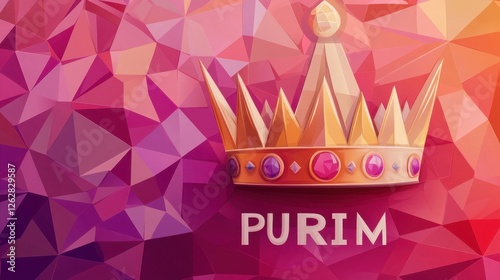 Colorful crown symbolizing the Jewish holiday of Purim photo