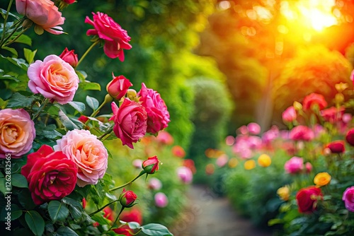 Wallpaper Mural Romantic rose backgrounds and wallpapers showcase beautiful rose garden photography. Torontodigital.ca