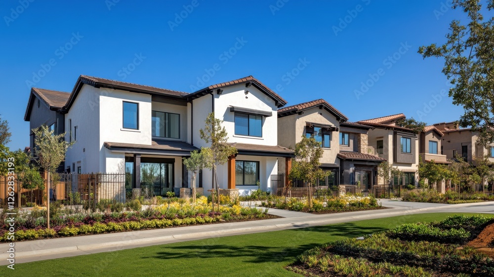 Obraz premium modern mediterranean homes in a new development