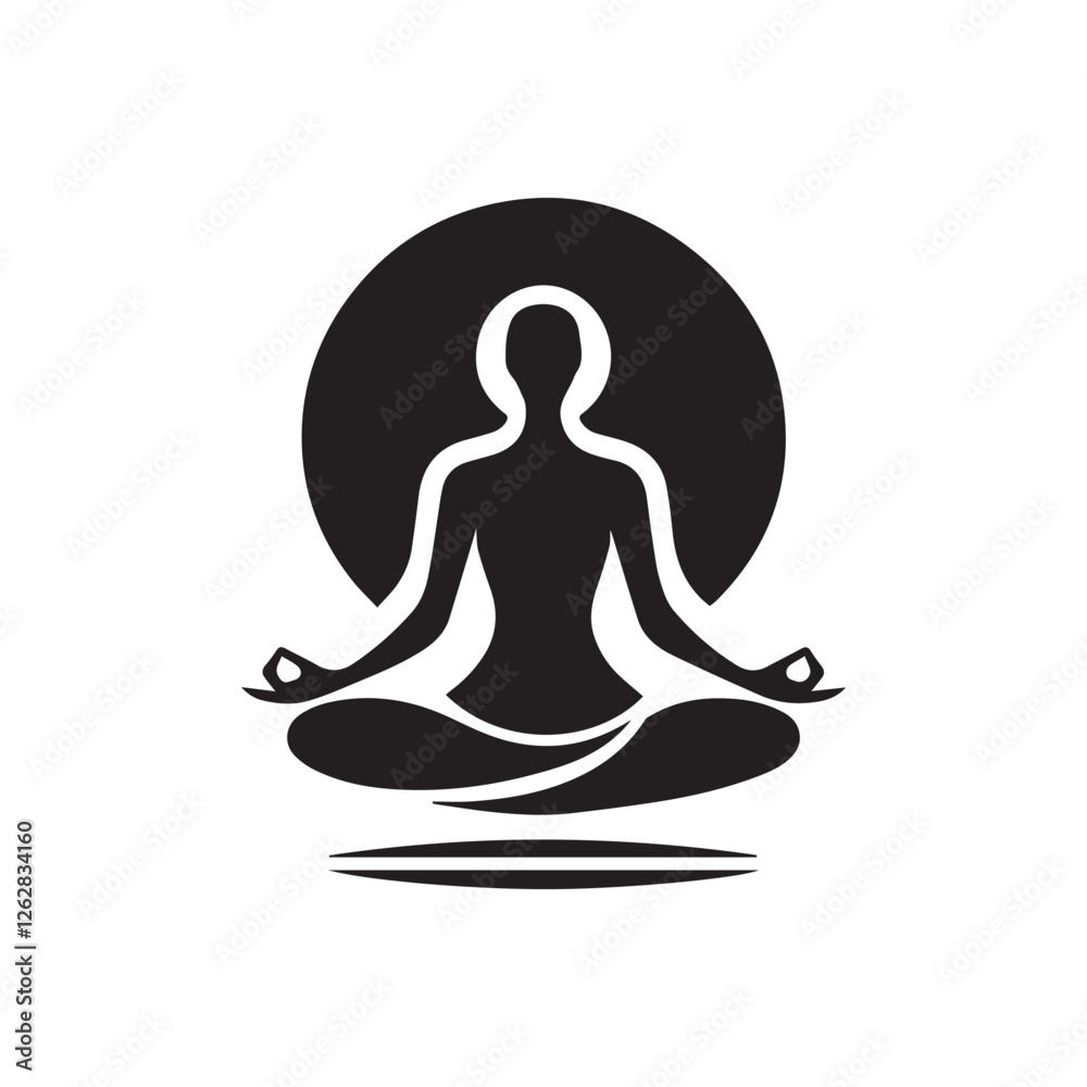 silhouette of a woman meditating vector silhouette of a woman meditating vector