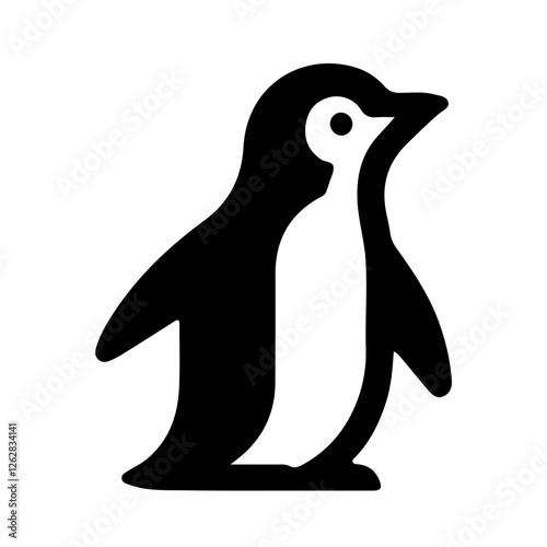 Black minimalist penguin icon  