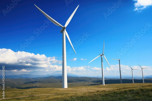 Wallpaper Mural Wind turbines stand tall against bright blue skies in a serene landscape Torontodigital.ca