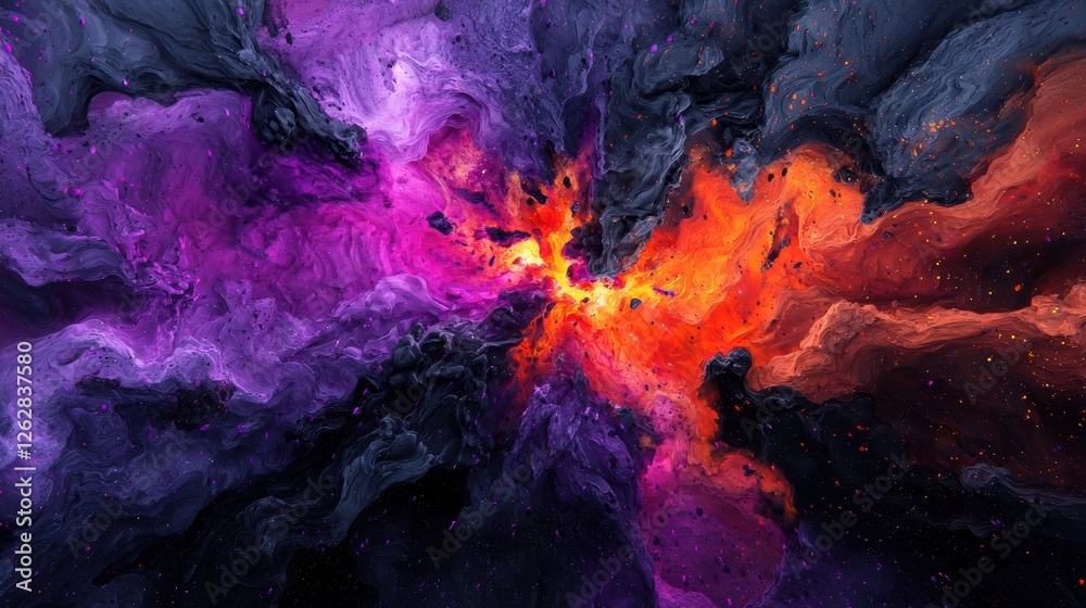 Fototapeta premium Creative Visualization of Massive Spaceships in Combat Scene