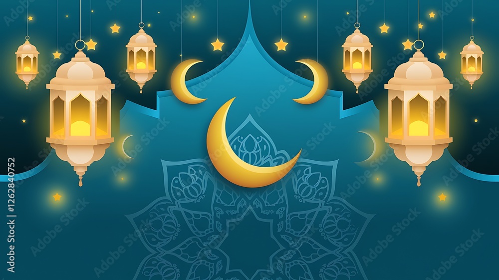Ramadan Mubarak Designs , Elegant Lanterns, Crescent Moons and Serene Islamic Patterns Ramadan Mubarak Designs , Elegant Lanterns, Crescent Moons and Serene Islamic Patterns