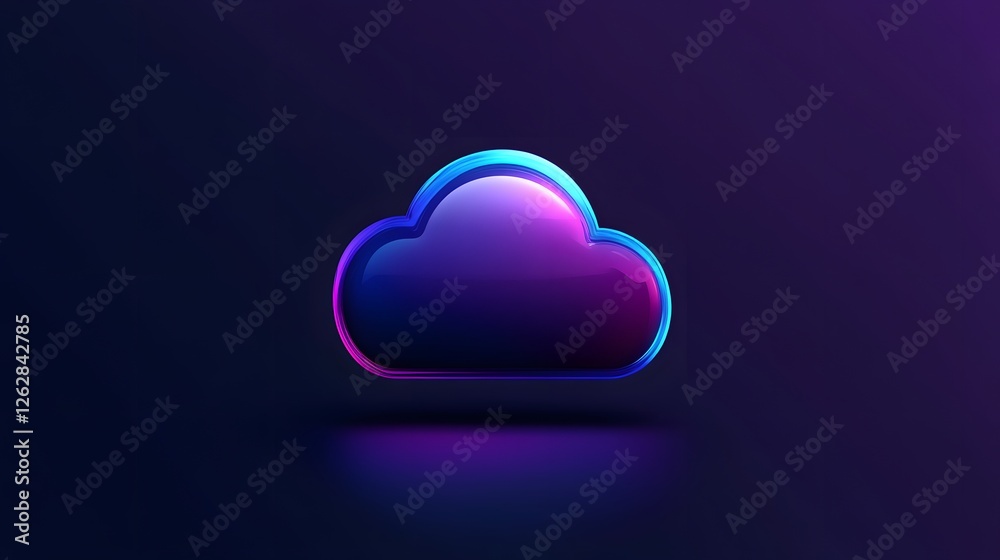 Colorful Cloud Icon with Gradient Design on Dark Background Colorful Cloud Icon with Gradient Design on Dark Background