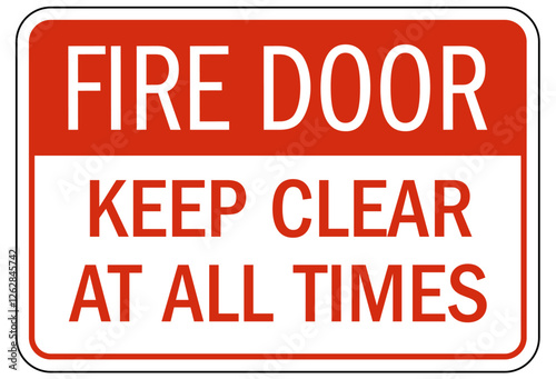Fire door do not block sign