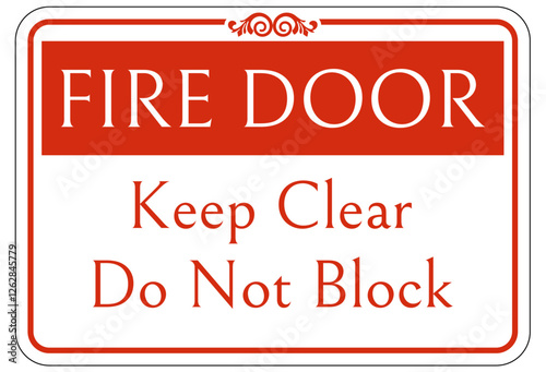 Fire door do not block sign