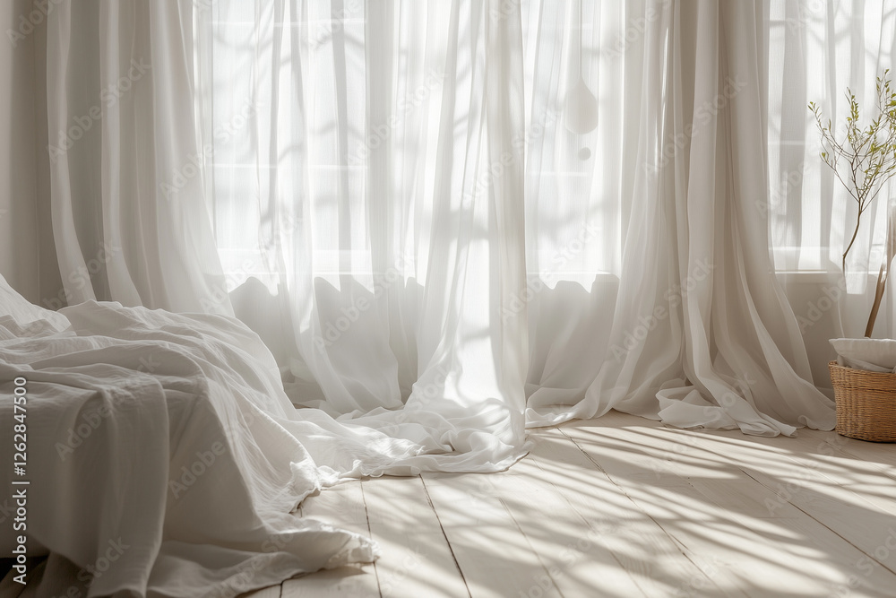 modern interior design and curtain style