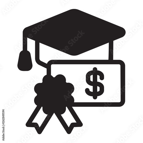 scholarship glyph icon