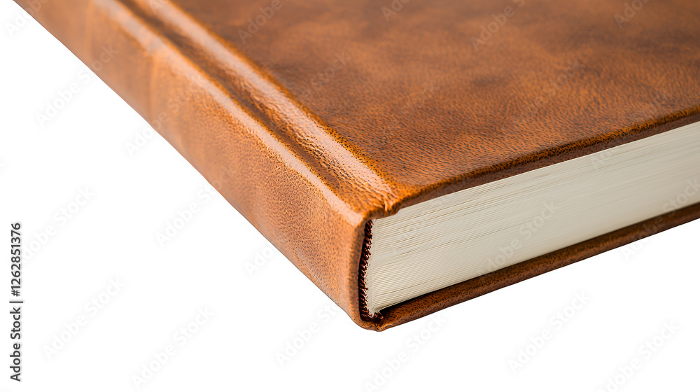 a brown leather bound book on a transparent background, PNG image, PNG file, Generative art. a brown leather bound book on a transparent background, PNG image, PNG file, Generative art.