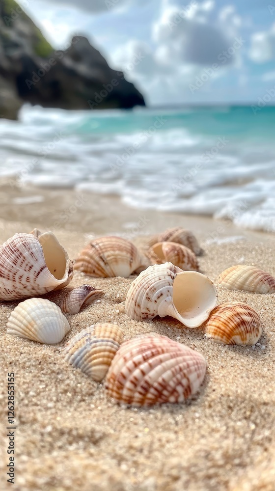 Seashells on a Sandy Beach Seashells on a Sandy Beach