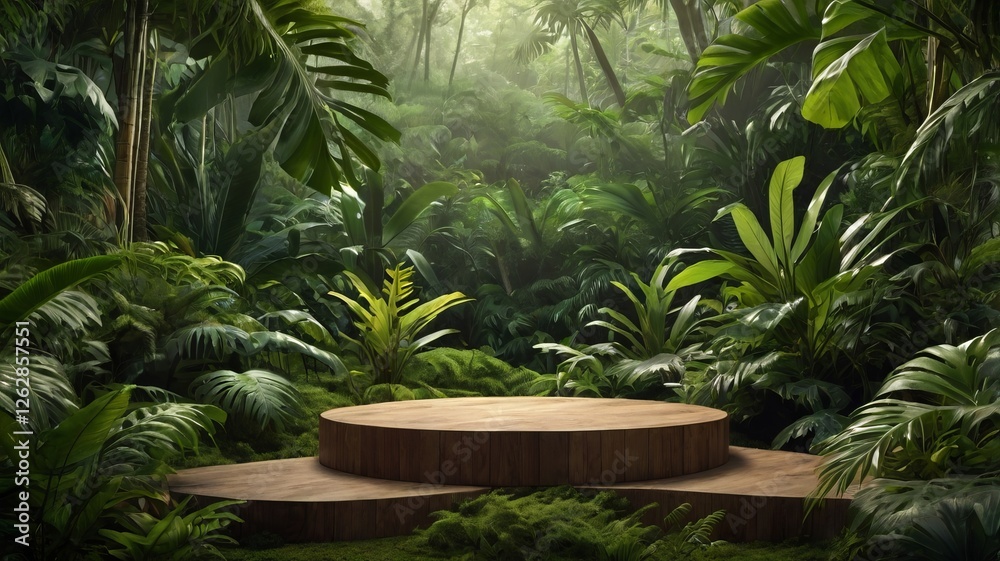 Fototapeta premium Natural Podium, Product Display, Tropical Forest Background
