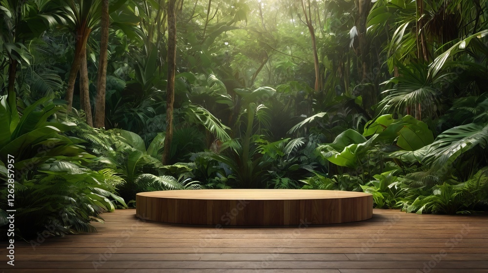 Fototapeta premium Natural Podium, Product Display, Tropical Forest Background