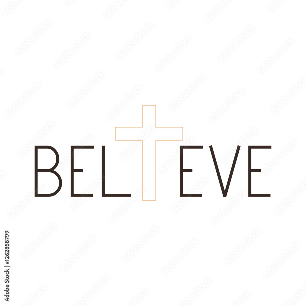 Obraz premium Believe Cross Art