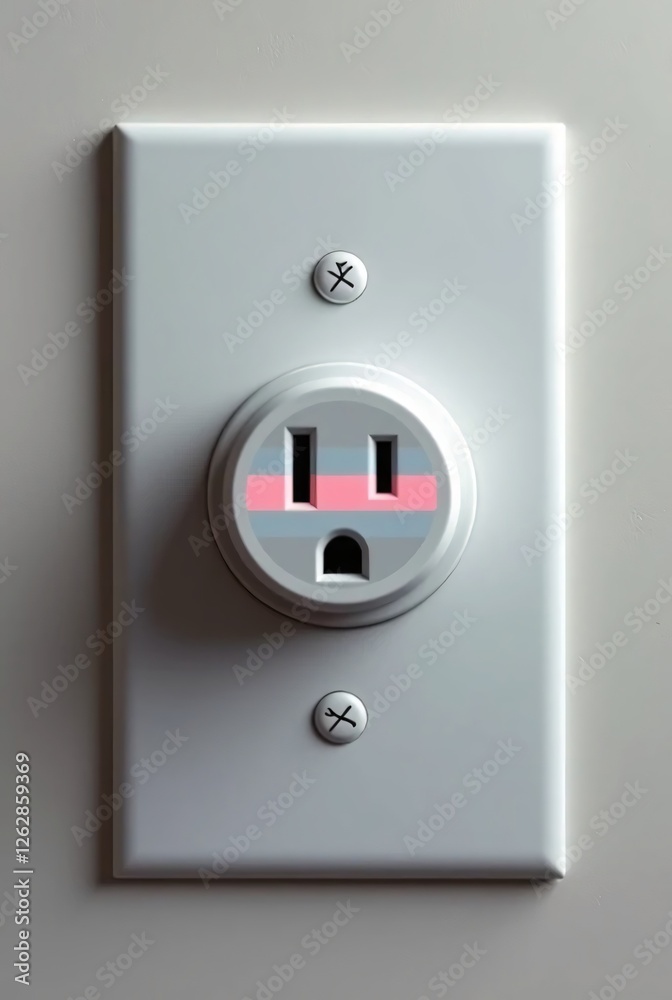 Unique Plug Design with Colorful Graphic Element on Wall Plate Unique Plug Design with Colorful Graphic Element on Wall Plate