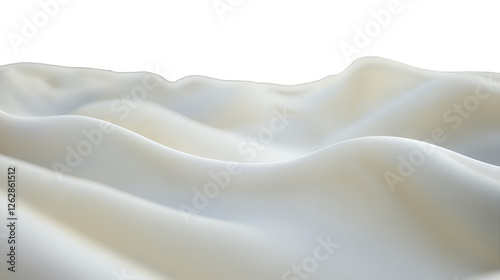 abstract illustration of waves of white milk or cream or yogurt PNG image, PNG file, Generative art.