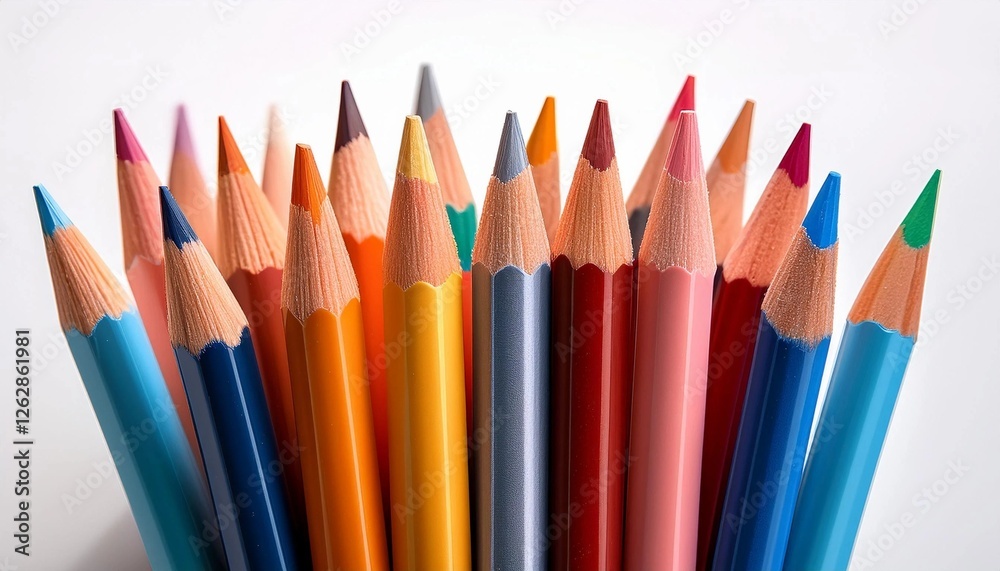 Fototapeta premium colored pencils on white background