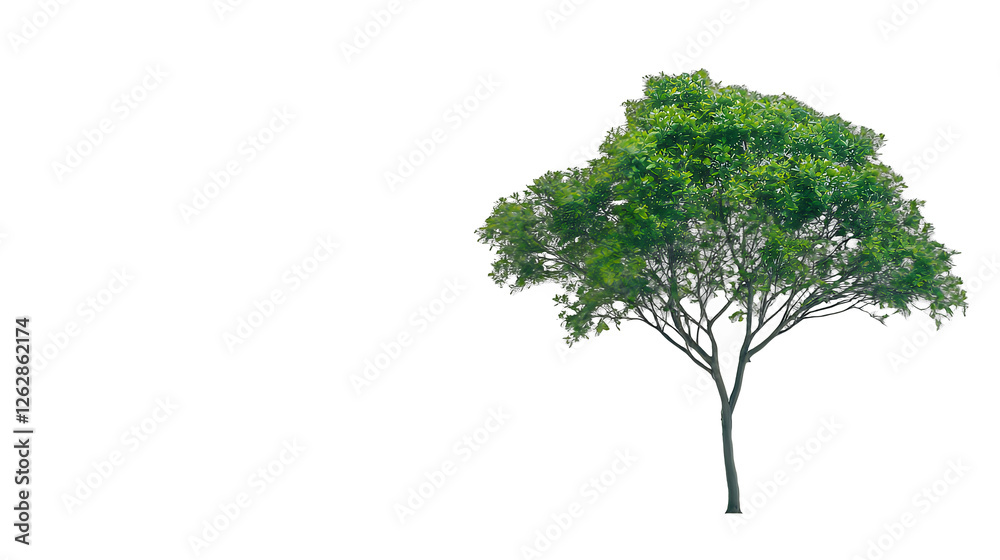 Obraz premium a single tree on a transparent background, PNG image, PNG file, Generative art.
