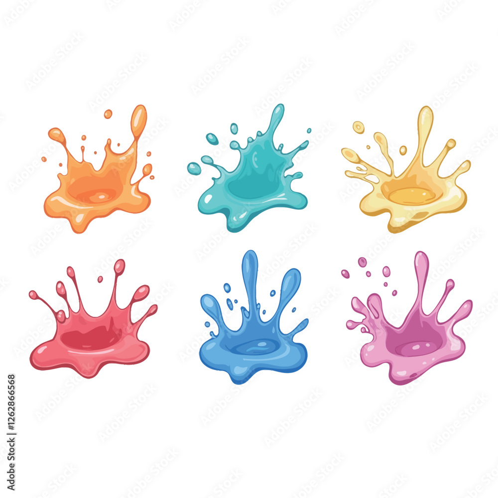 Fototapeta premium Colorful Splashing Water Vector Illustration in Dynamic and Refreshing Style