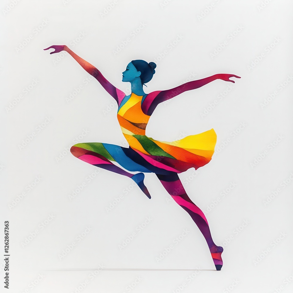 Obraz premium A vibrant dancer showcases artistic expression through movement and color.