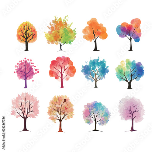 Simple and Elegant Tree Vector Illustration in a Minimalist Style, Representing Nature and Growth