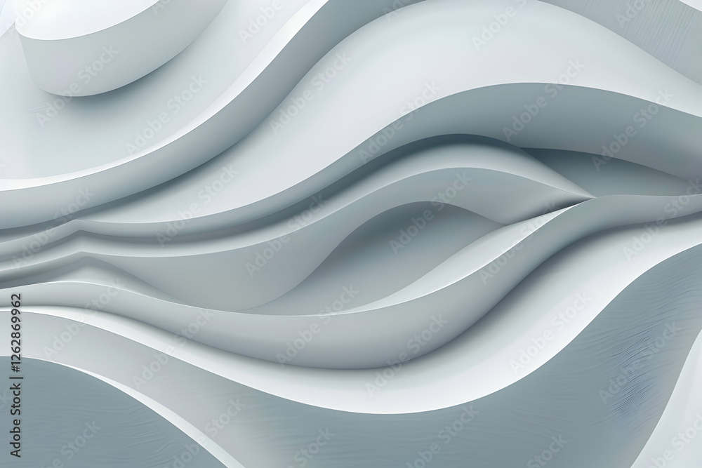 Fototapeta premium Abstract wavy white patterns creating a smooth, modern texture for backgrounds and designs