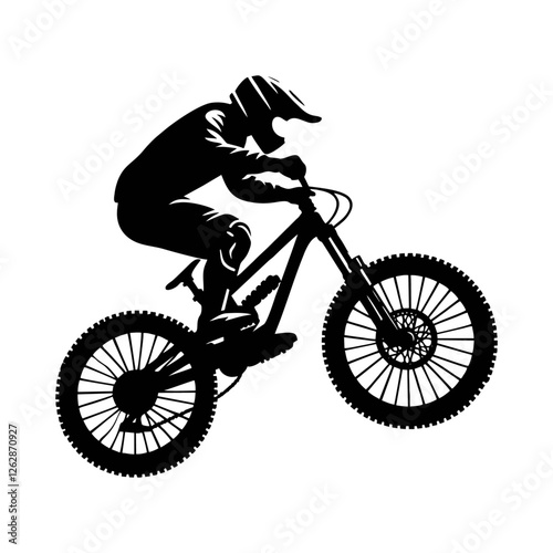 logo bike downhill enduro freeride silhouette black icon on white background