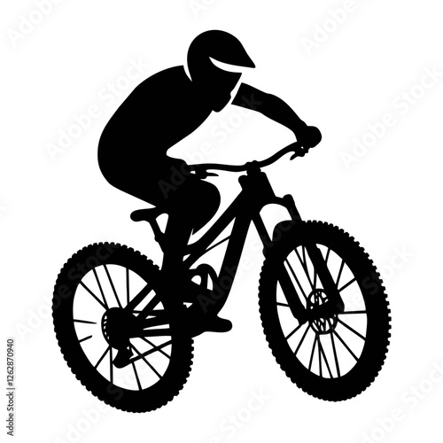 logo bike downhill enduro freeride silhouette black icon on white background