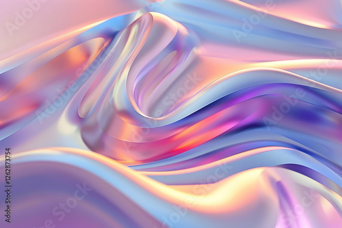 Abstract flowing fabric with soft pastel colors creating a dreamy atmosphere