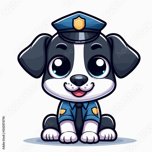 Cute police dog in uniform