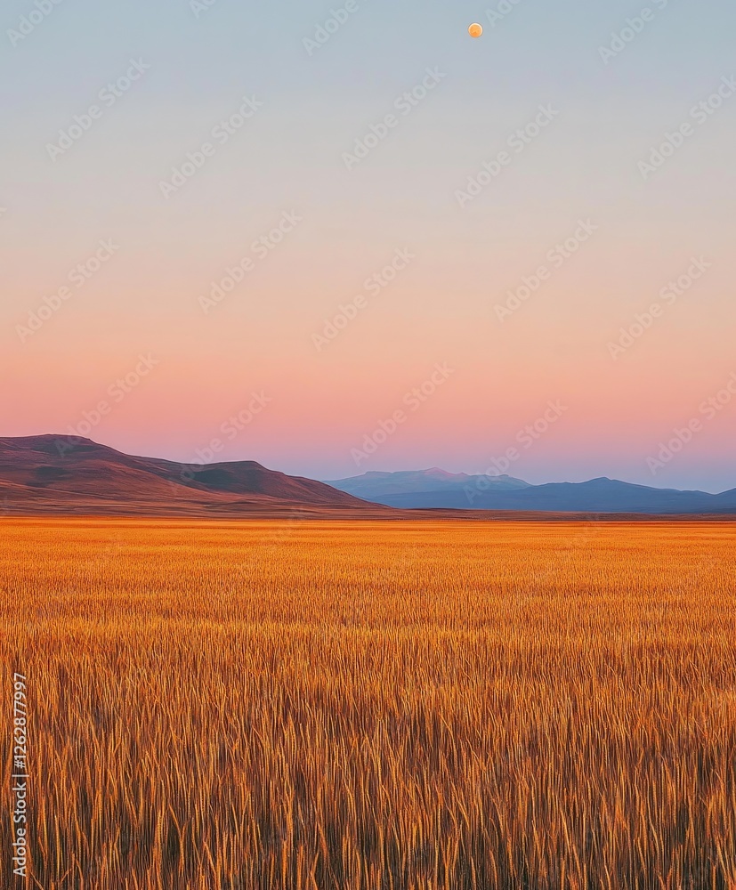 Obraz premium Vast farmland at sunset