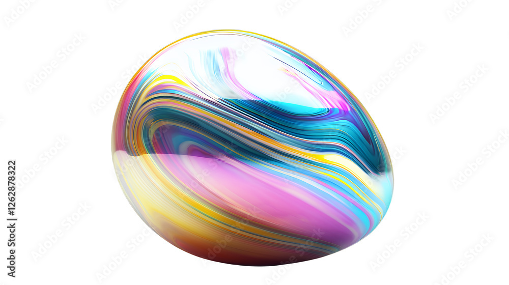 Fototapeta premium a colorful sphere on a transparent background, PNG image, PNG file, Generative art.