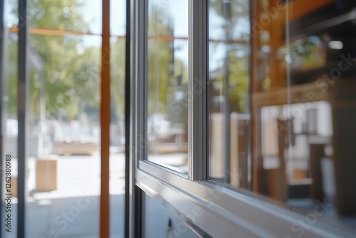 depiction of the sliding window installation process, from frame preparation to the final fitting in ultra-high detail