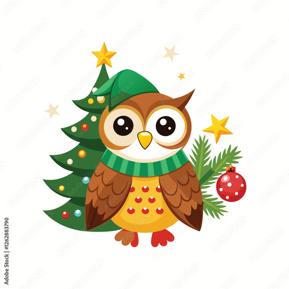 Naklejka premium owl on a branch