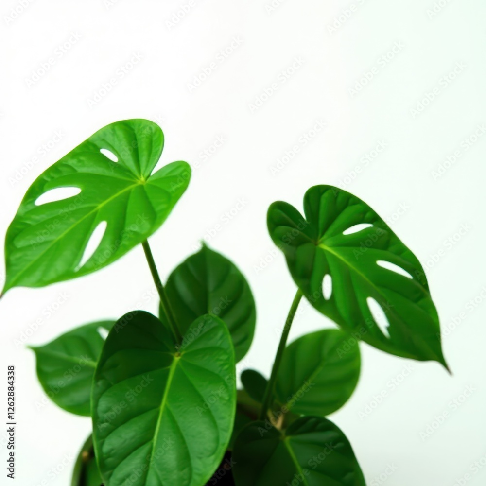 Monstera deliciosa leaves with isolated foliage on white background, white background, plant Monstera deliciosa leaves with isolated foliage on white background, white background, plant