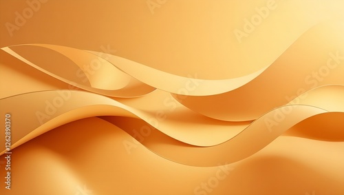 Rich golden silk fabric waves background with flowing smooth texture perfect for luxury branding digital wallpaper and elegant modern design.
