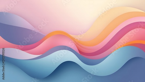 Abstract pastel fluid waves background with blue pink and orange tones perfect for modern digital design artistic wallpaper and creative branding.
