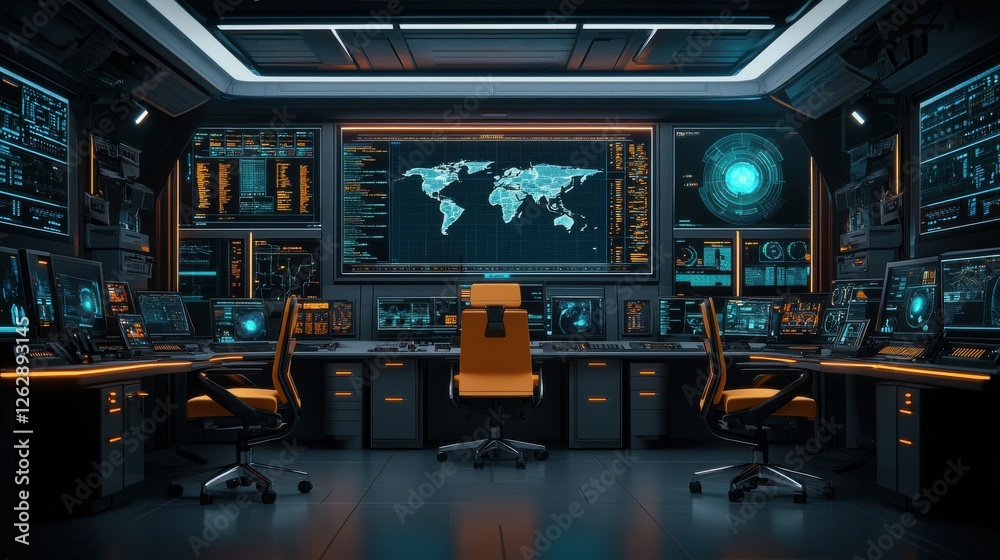 A sleek high tech control room with interactive holographic displays digital dashboards and advanced data visualization tools This futuristic workspace is designed for data driven decision making A sleek high tech control room with interactive holographic displays digital dashboards and advanced data visualization tools This futuristic workspace is designed for data driven decision making
