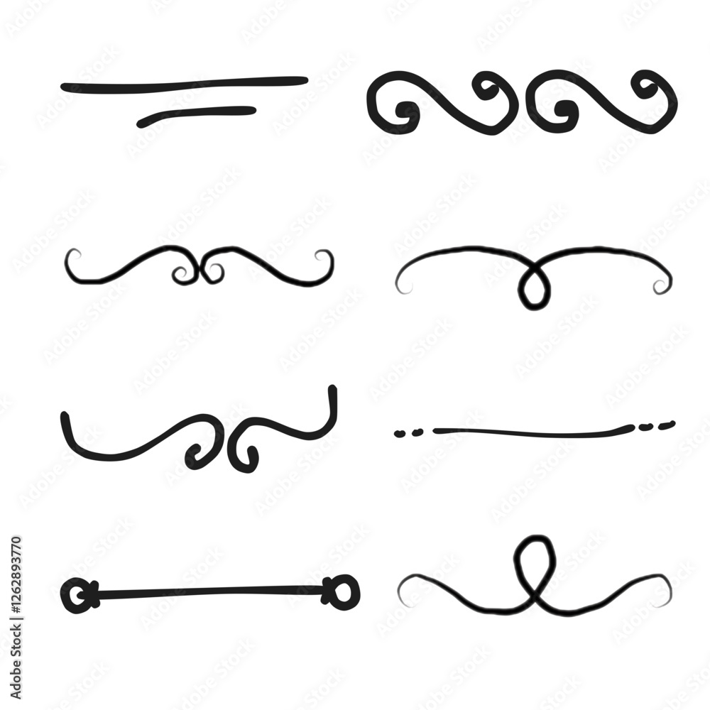 set of abstract shapes design elements,line elements,Set of black hand drawn set of abstract shapes design elements,line elements,Set of black hand drawn