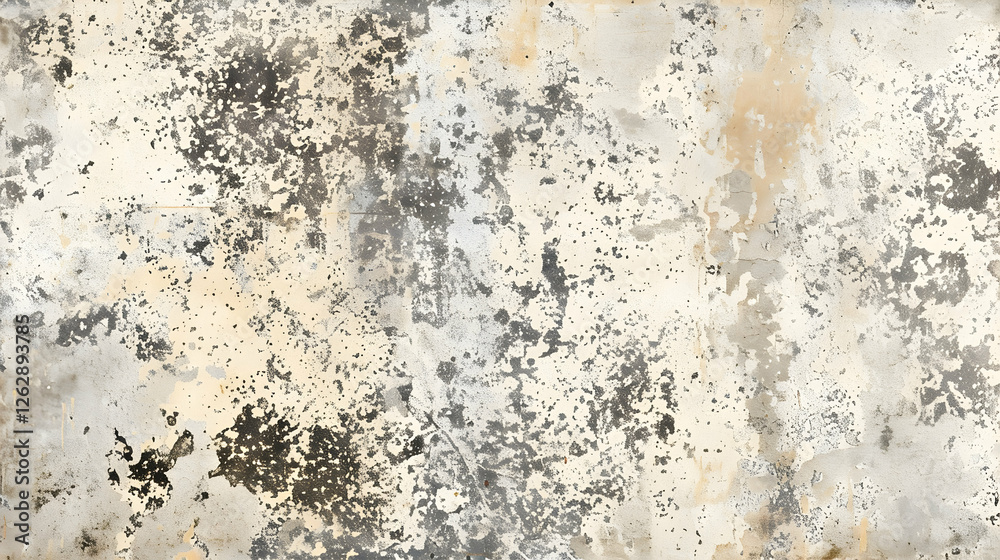Obraz premium Abstract textured background featuring weathered paint with peeling layers in neutral tones
