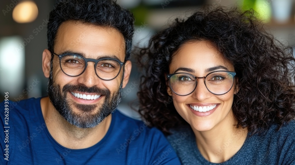 Cheerful and diverse Indian husband and wife engaging with each other happily in a casual warm and affectionate lifestyle portrait setting