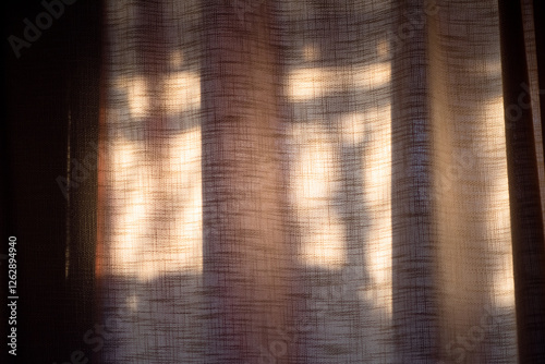 In the living room, I see the sunlight coming in through the window shining on the walls and curtains of the Chinese style decoration, which is quite beautiful